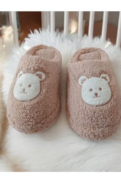 leon papuci de casă cu figurină de ursuleț de pluș