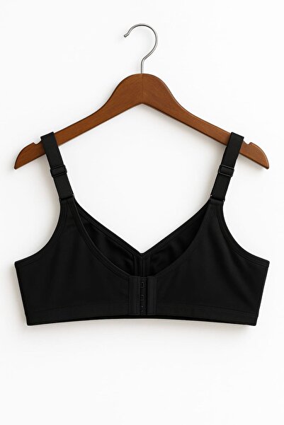 enmodaiçgiyim Чорний бюстгальтер великого розміру з безшовним кроєм, без кісточок і без підкладки, з широкими бретелями - не залишає слідів