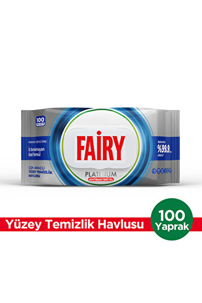 Fairy Platinum Antibakteriyel Yüzey Temizlik Havlusu 100 Yaprak | Beyaz Sirke...