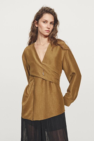 Massimo Dutti Bel detaylı dökümlü gömlek