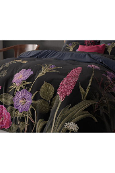 Sleeptime Duvet cover set, Microfiber, Black Floral, 140 x 200 cm, Origin Netherlands
