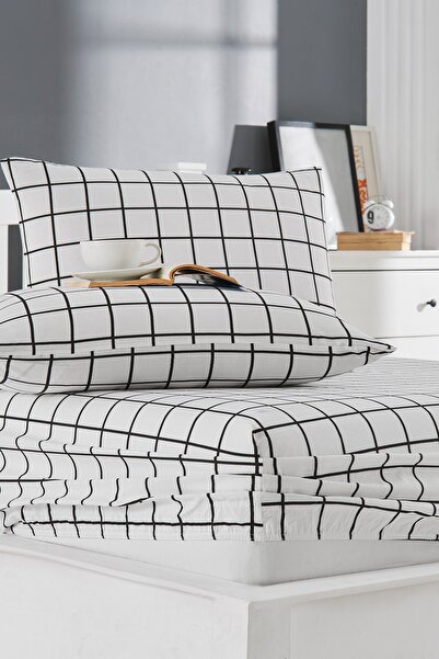 Publin Home طقم ملاءات سرير مطاطية من قماش أكفييل منقوش