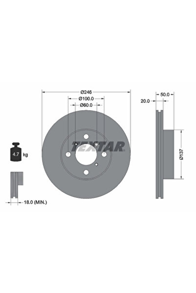 TEXTAR Дискови спирачки Suzuki Baleno/Liana Suzuki (Changhe) Splash
