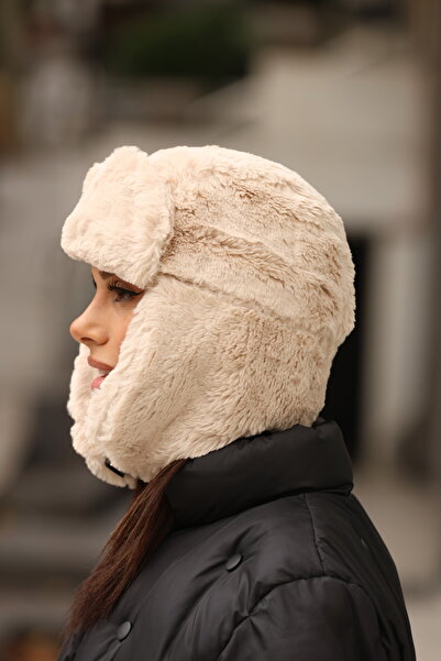 Jack Ferrero UNISEX Çıtçıtlı Kürklü Kulaklıklı Peluş Bere Şapka