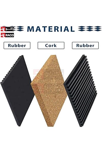 Raco Anti Vibration Pad-Rubber/Cork Vibration Isolation Pads Pack of 4 (3 inch x 3 inch)