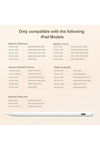 007 Hastraith iPad Stylus Pen (2018–2025) — 13-min Fast Charge, Tilt Sensitivity, Palm Rejection —