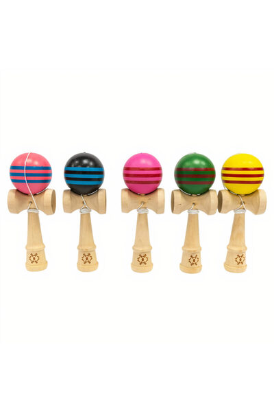 Issa original Kendama 18.5 cm din lemn cu ștampilă gravată, diverse culori