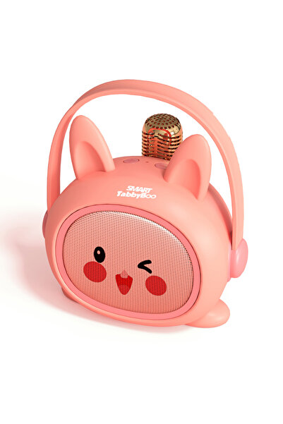 SMART TabbyBoo Microfon karaoke copii Poly, cu difuzor separat, microSD card, 4 efecte voce, Roz