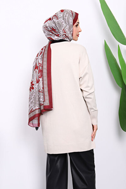 İmajButik Cold Yarn Knitwear Tunic with Stone Front Detail