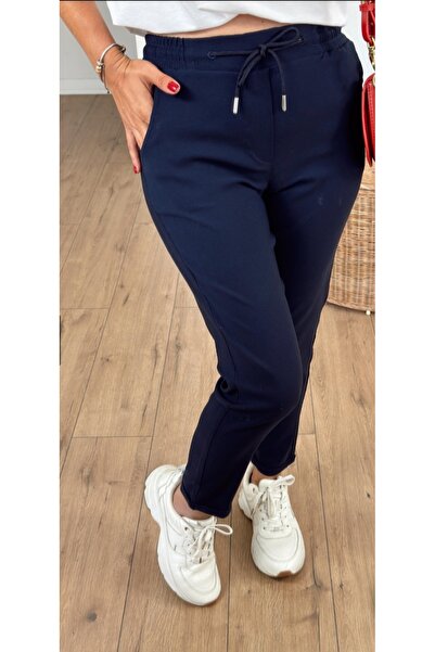 Double.Tt Women's Full Lyclary Waist Lace-Up Super Comfortable Double Leg Ankle-Length Top Line Pants