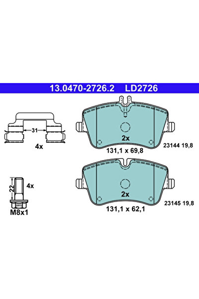 Ate Set Placute Frana Frana Disc Mercedes-Benz C-Class/Clk/Slk