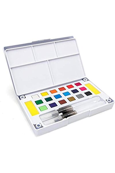 Jiffy 18 Color Solid Watercolor Paints Set for Drawing Pigment Water Color With Water Brush