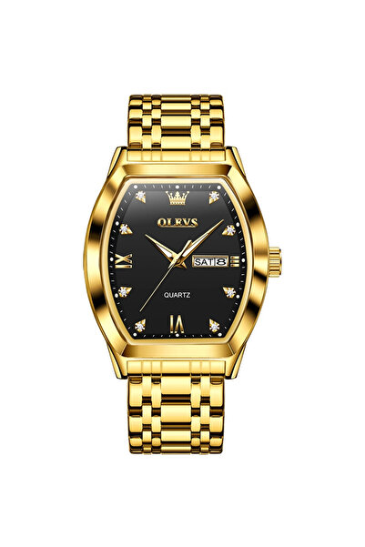 OLEVS Ανδρικό Ρολόι Quartz Αναλογικό Κομψό Επαγγελματικό Μοντέρνο Ατσάλι Χρυσό