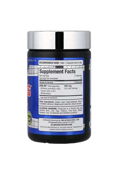 ALLMAX KSM-66 Ashwagandha, 60 Vegetarian Capsules (300 mg per capsule)