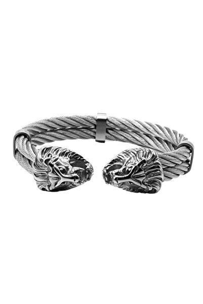 Ribos Stainless Steel Lion Bracelet for Men