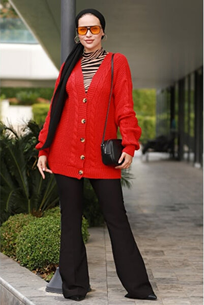 H&E LUXURY DESIGN “Women's V-Neck Buttoned Soft Textured Oversized Knitwear Cardigan”