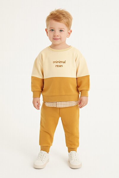 dinamik çocuk Boy's 2-Piece Set |   Minimal Man 3Iplik Fleece-Lined Winter Sweatshirt & Sweatpants 2-6 Years Old
