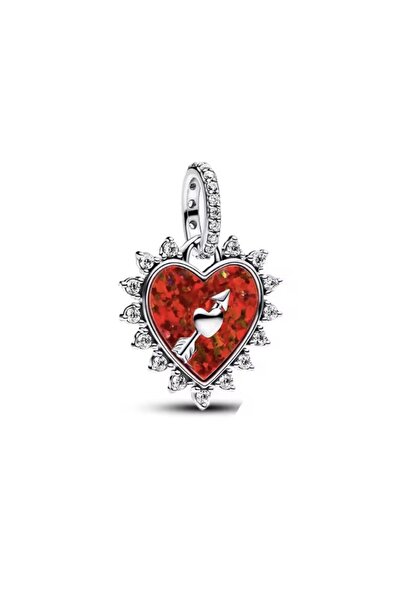 POSEİDONS JEWELLERY Dönen Ok Kalp Sallantılı Charm s925
