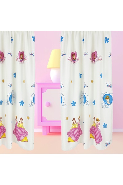 OEM Set of 2 curtains with drapes, 2x140x180 cm, princess pattern, multicolor