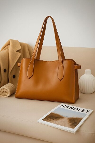 Handley Πολυτελής δερμάτινη τσάντα tote με διπλή λαβή Classic
