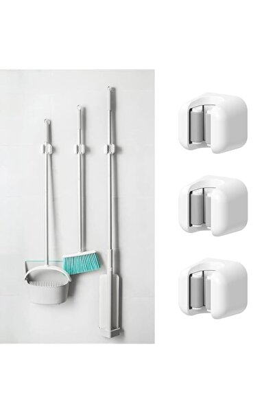 Generic Broom Mop Holder, 3 Pcs Wall Mount Broom Stands Rack, Sturdy Self-Adh...