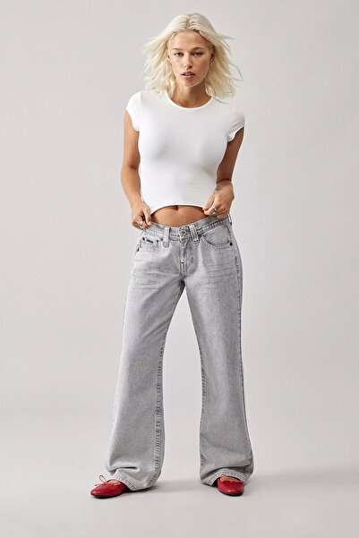 september island Vintage Grey Color Low Waist Jeans Pants