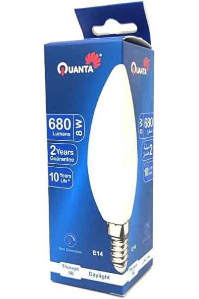 QUANTA مصباح شمعة LED E14 8W (ضوء النهار)