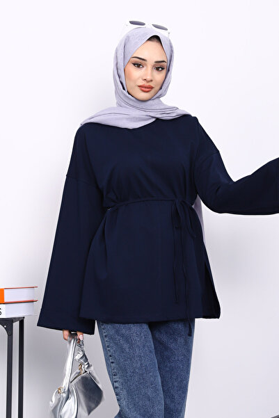 İmajButik Світло-синій світшот з швами та розрізами по боках