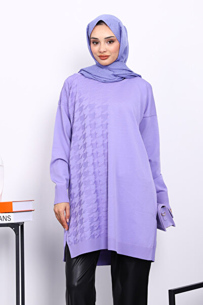 İmajButik Lilac Cold Yarn Mercerized Knitwear Tunic