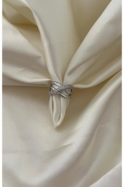 Goche Cross X Design Zircon Stone Quality Plated Adjustable Ring