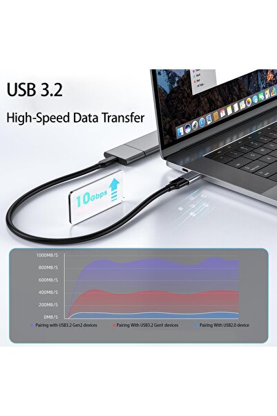 Generic USB-C to USB Adapter, USB-C Male to USB-A 3.2 Female, Type-C Thunderbolt 4 / OTG (Black)