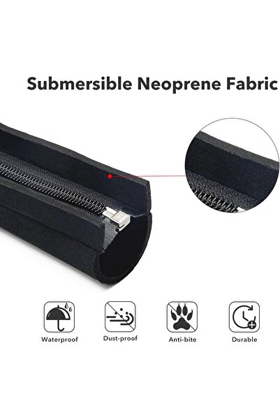 YOSH منظم كابلات بسحاب (4 قطع × 48 سم) إدارة كابلات مرنة من النيوبرين للمكتب/...