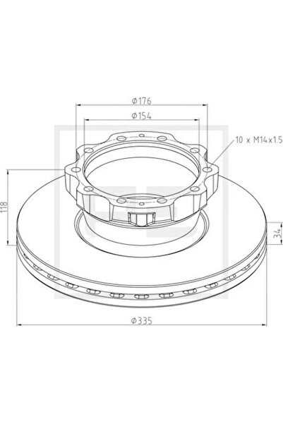 PE AUTOMOTIVE Disc Frana Spate Man Foc/Tgl 1