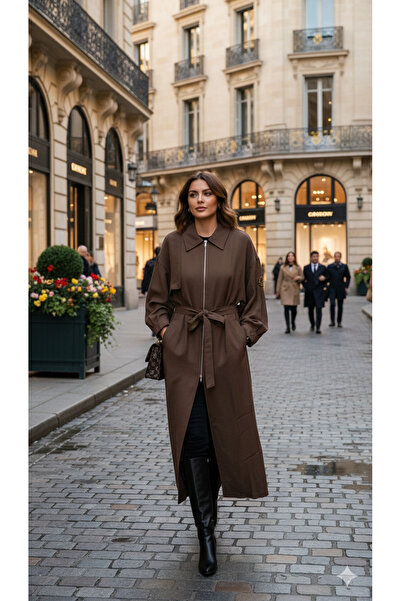 Ceremony Front Zippered Single Sleeve Stone-Detail Inner Belted Cap