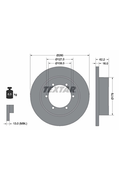 TEXTAR Дискови спирачки Nissan Cabstar Renault Trucks Maxity