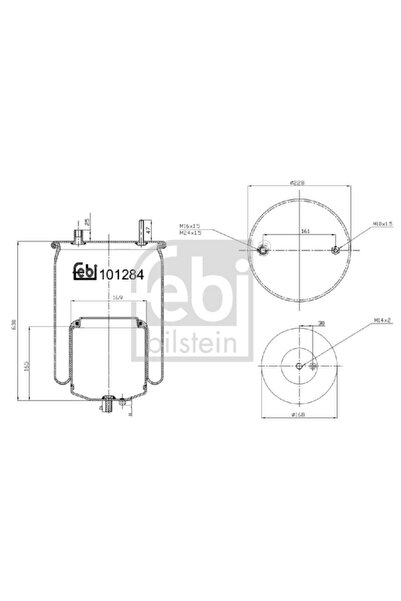 FEBI BILSTEIN Burduf Suspensie Pneumatica Axa Viratoare Nevirata Volvo Fh 2/F...