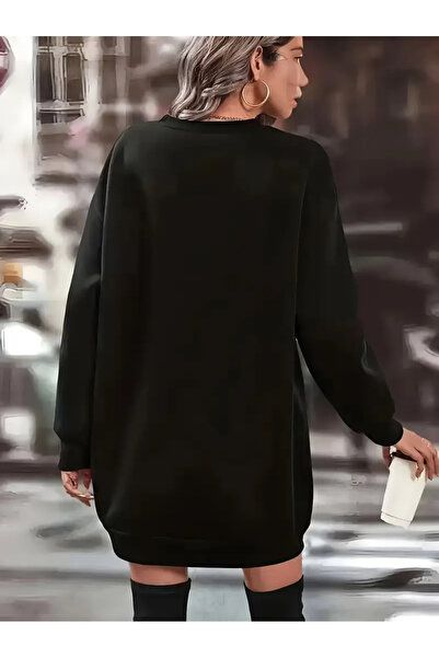 Pink Sky Γυναικείο φόρεμα πουλόβερ χειμερινό πλεκτό Cat με τύπωμα