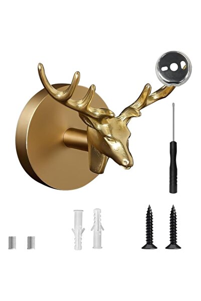 Generic Antler Wall Hook, Azonee Solid Brass Wildlife Hook, Antler Head Decorative Wall Hangers, Heavy Duty