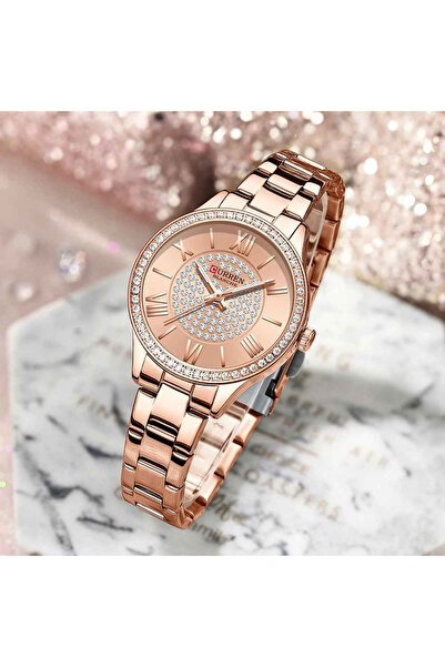 Curren Ceas de damă Roze - Elegant, cu mecanism cu cuarț și brățară metalică de lux