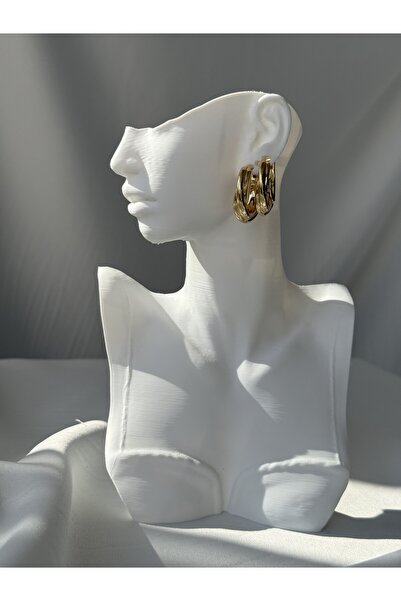 NB STEELORA أقراط ذهبية اللون غير متماثلة