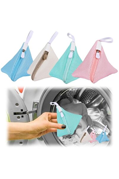 Generic Mesh Laundry Bags for Delicate Clothes, 4 Small Triangle Zipper Laund...