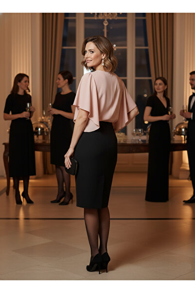 dml giyim Valon Sleeve Crepe Buluz