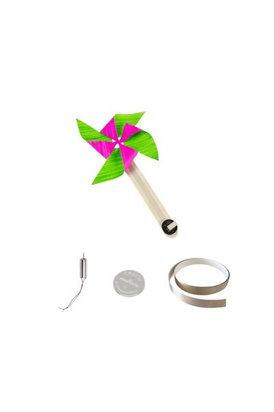 Fapatech Yel Değirmeni Bakır Folyo İletken Bant ,Cr2032 ,Drone Dc Motor - Dönen Pervane Kağıt Devre Kit