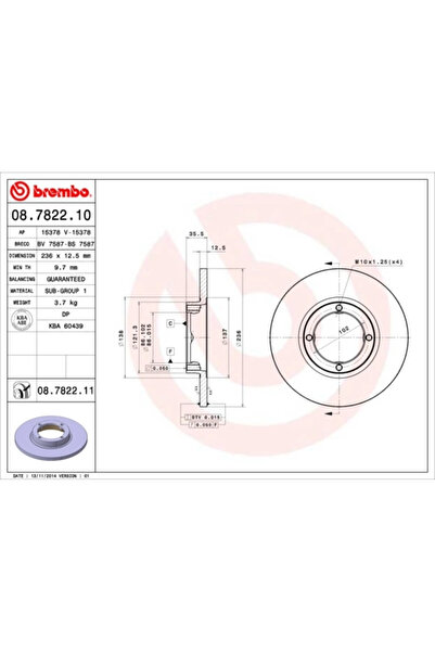 Brembo Дискови спирачки Chevrolet Matiz/Spark Chevrolet (SGMW) Spark