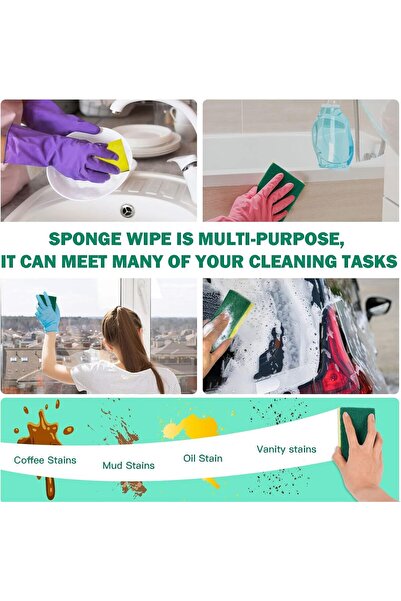 Generic Kitchen Dish Cleaning Sponge Great for Washing Dishes and Cleaning the House, Non-Scratch Sponges 12 Pack