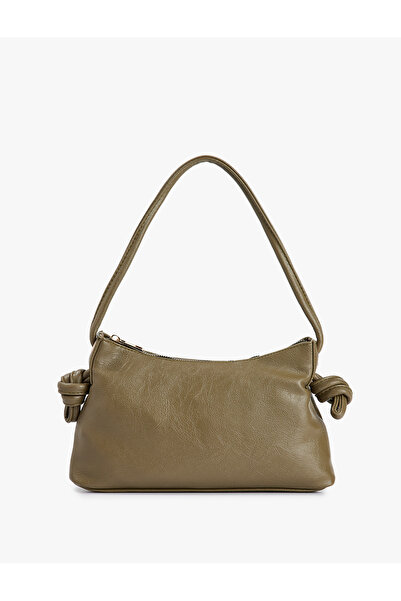 Koton Faux Leather Knot Detailed Zippered Shoulder Bag