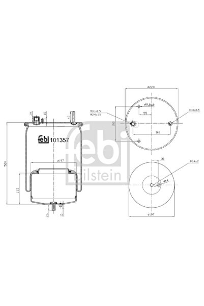 FEBI BILSTEIN Въздушни окачващи маншони на задния мост Volvo Fh 2/Fh 3/Fm 2