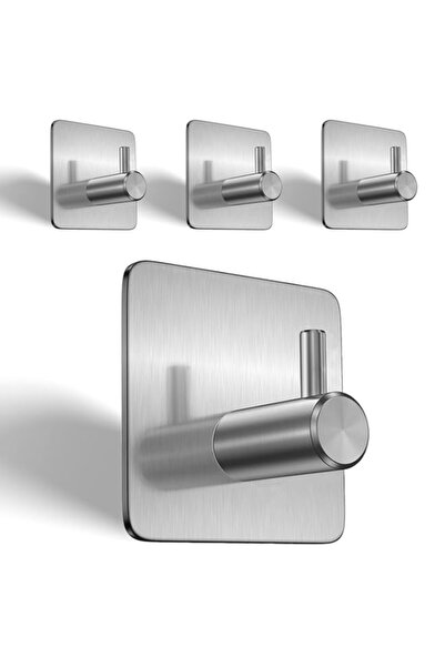 Generic Self-Adhesive Wall Hooks (Pack of 04Pcs) - 304 Stainless Steel Waterp...