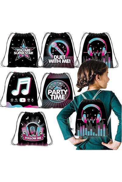 Generic NALACAL 12 Pack Music Party Drawstring Bags, Favor Drawstring Bags for Kids' Birthday, Music Drawst