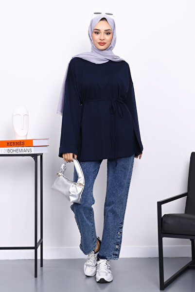 İmajButik Світло-синій світшот з швами та розрізами по боках